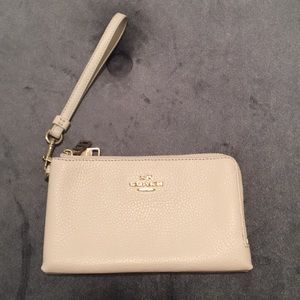Cream Coach Wristlet